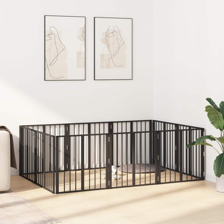 Vidaxl hondenpoort 10 st zwart 60 x 60 cm gegalvaniseerd staal