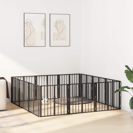 Vidaxl hondenpoort 12 st zwart 60 x 60 cm gegalvaniseerd staal