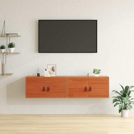 Vidaxl wandkast 2 st wasbruin 60 x 30 x 30 cm massief grenenhout