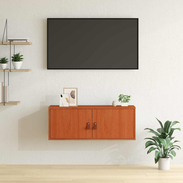Vidaxl wandkast met plank wasbruin 80 x 30 x 30 cm massief grenenhout
