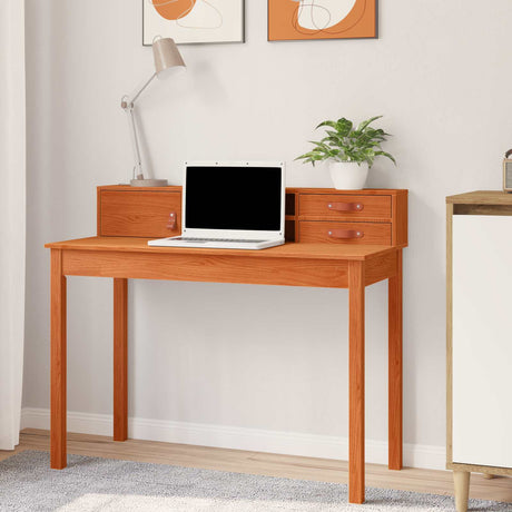 Vidaxl bureau met lade wasbruin 110 x 50 x 93 cm massief grenen hout