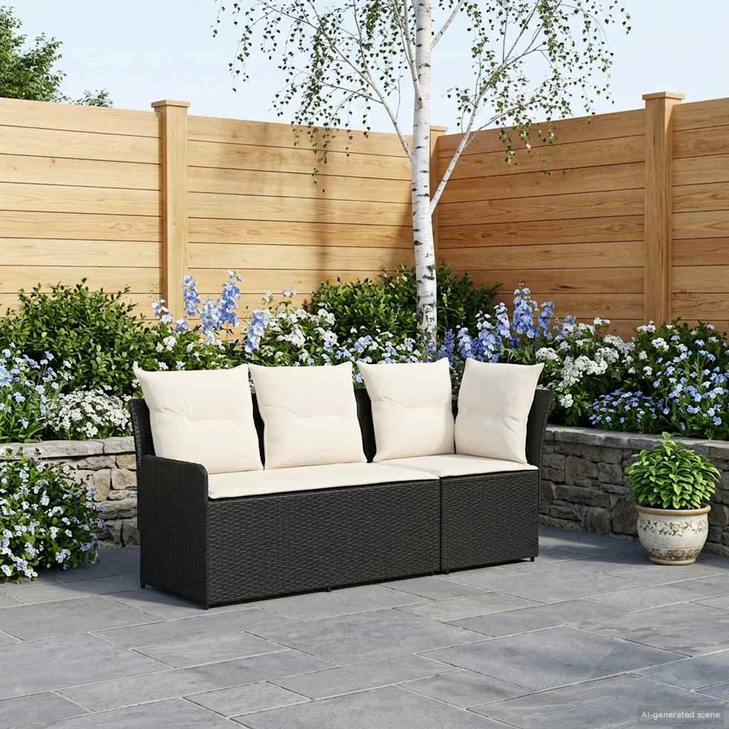 Vidaxl 2 st tuinstoel met armleuning en hoekbank pe rattan
