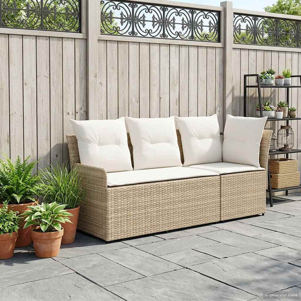 Vidaxl 2 st tuinstoel met armleuning en hoekbank pe rattan