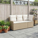 Vidaxl 2 st tuinstoel met armleuning en hoekbank pe rattan