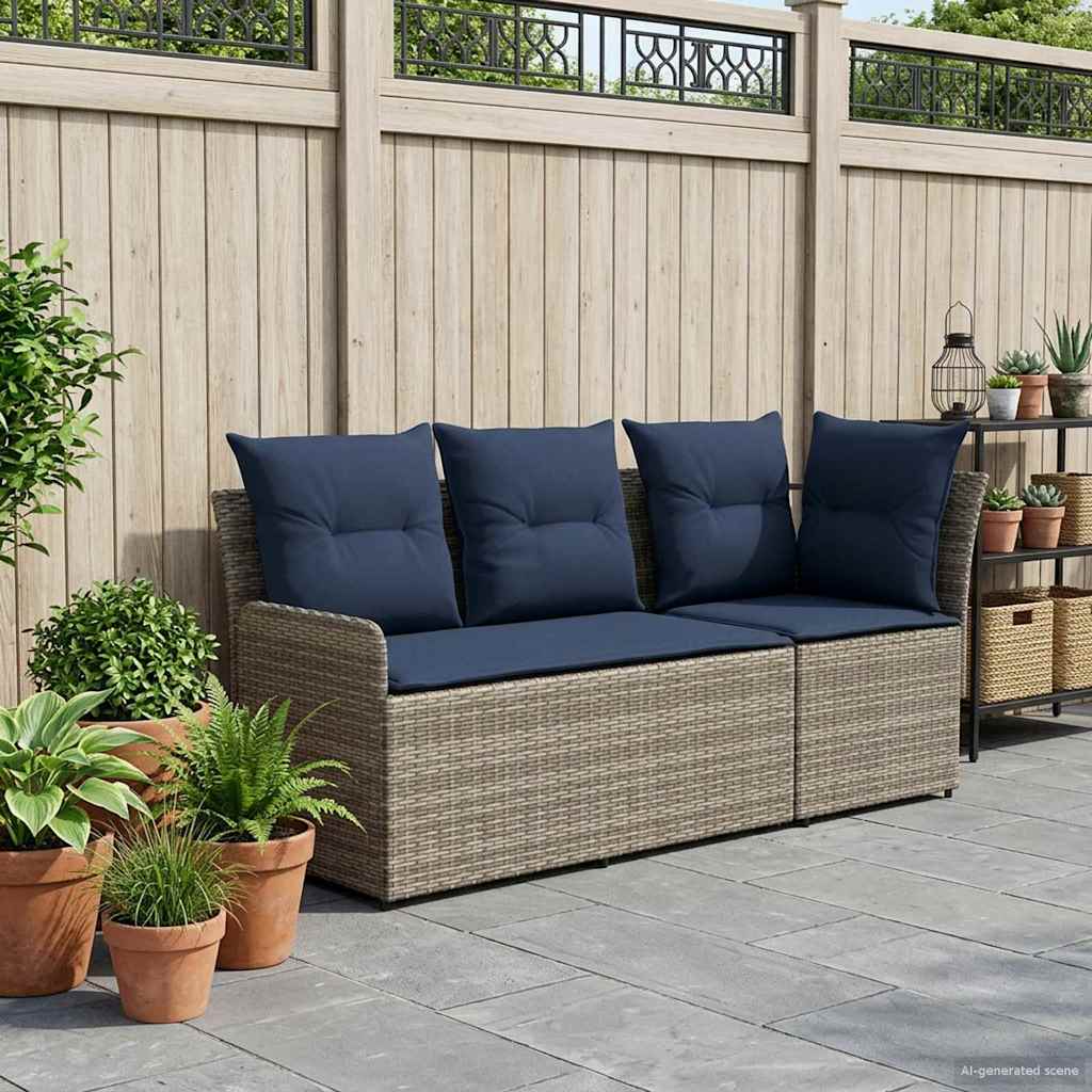 Vidaxl 2 st tuinstoel met armleuning en hoekbank pe rattan