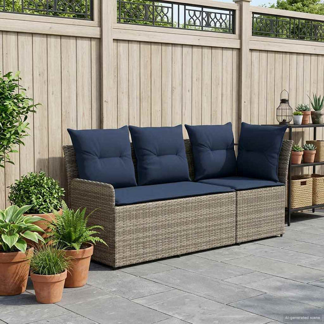 Vidaxl 2 st tuinstoel met armleuning en hoekbank pe rattan