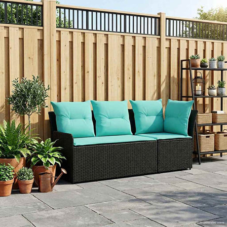 Vidaxl 2 st tuinstoel met armleuning en hoekbank pe rattan