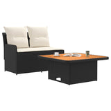 Vidaxl tuin armsteun sofa met opklaptafel 2 stuk zwart en crème