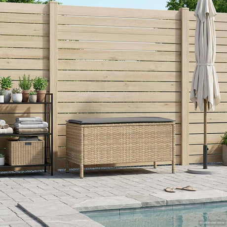 Vidaxl tuinvoetenbank beige en licht grijs 80 x 38 x 42 cm pe rattan