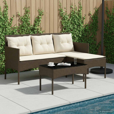 Vidaxl tuinbankenset 2 st poly rattan