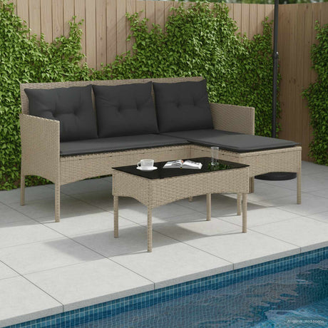Vidaxl tuinbankenset 2 st poly rattan