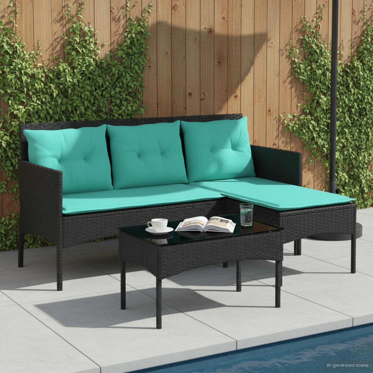 Vidaxl tuinbankenset 2 st poly rattan
