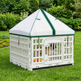 Vidaxl 4 panelen honden speelweide met dak 122 x 106,5 x 82 cm wit