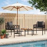 Vidaxl tuinmeubelset 3 st grijs en donkergrijs poly rattan