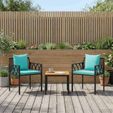 Vidaxl tuinmeubelset 3 st zwart en turquoise poly rattan