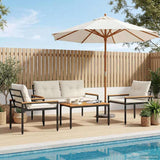 Vidaxl tuinmeubelset 4 st 4-zits crèmewit poly rattan