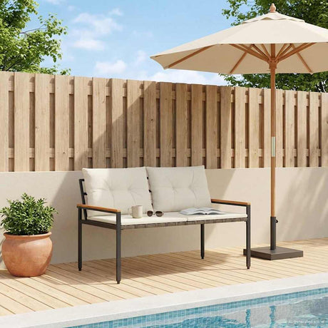 Vidaxl tuinbank 2 -seater 116 x 67,5 x 72 cm poly rattan crèmewit