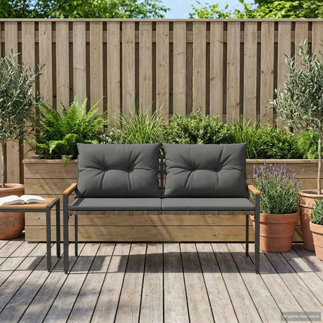Vidaxl tuinbank 2 -seater 116 x 67,5 x 72 cm poly rattan donkergrijs