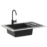 Vidaxl wasbak zwart 780 x 500 mm 80% kwarts en 20% hars