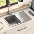 Vidaxl wasbak 80% kwarts en 20% hars 670 x 460 mm grijs