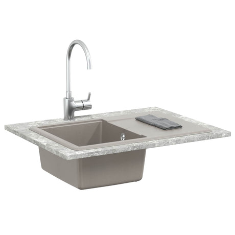 Vidaxl wasbak 80% kwarts en 20% hars 670 x 460 mm grijs
