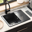 Vidaxl wasbak 80% kwarts en 20% hars 560 x 460 mm zwart