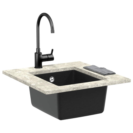 Vidaxl wasbak 80% kwarts en 20% hars 370 x 460 mm zwart