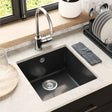 Vidaxl wasbak 80% kwarts en 20% hars 430 x 460 mm zwart