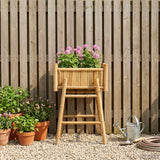 Vidaxl tuinplanter met houder naturel 50 x 38 x 74 cm bamboe