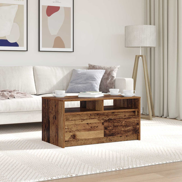 Vidaxl salontafel oudhout 90 x 50 x 45 cm bewerkt hout