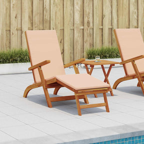 Vidaxl ligstoelkentingen en opvouwbare zonnebader 2 st beige
