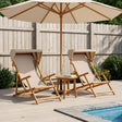 Vidaxl ligstoel 2 pcs 3 positie massief eucalyptushout beige