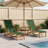 Vidaxl opvouwbare zonnebed 2 pcs 3 positie massief eucalyptus hout
