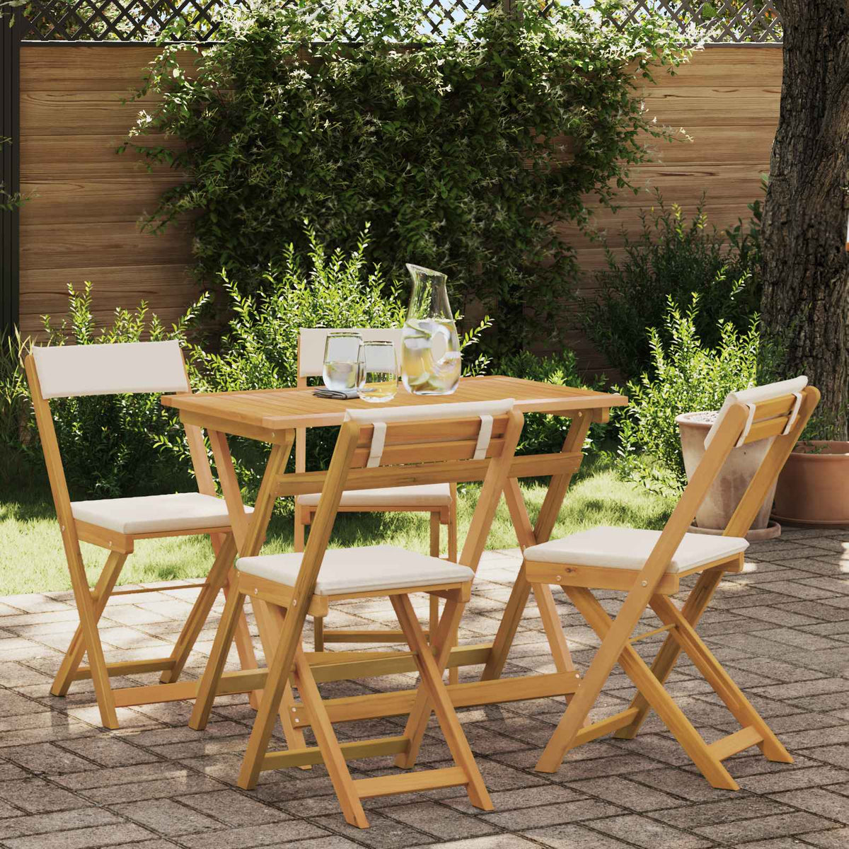 Vidaxl bistrostoelen voor buiten 4 st crèmewit