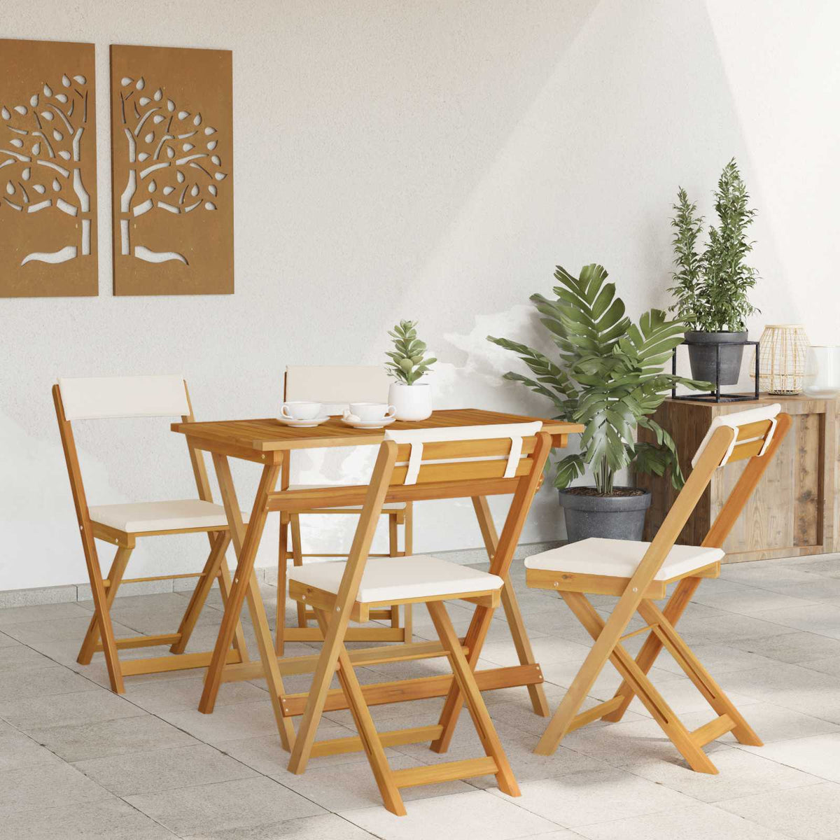 Vidaxl bistrostoelen voor buiten 4 st crèmewit