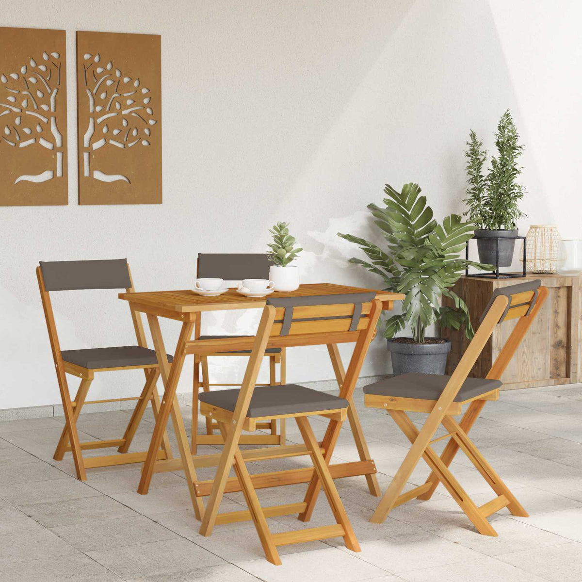 Vidaxl bistrostoelen voor buiten 4 st donkergrijs