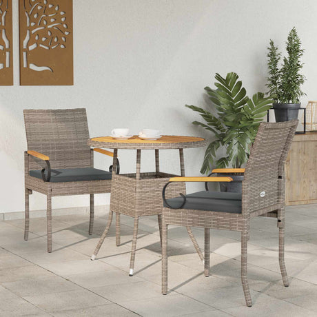 Vidaxl tuinstoelen 2 st grijs en donkergrijs poly rattan en acacia