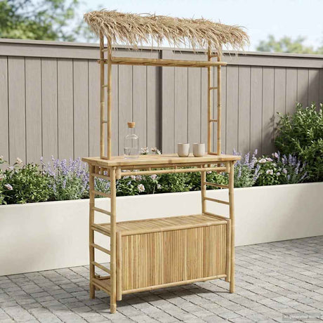 Vidaxl buiten bartafel naturel 110 x 50 x 209 cm bamboe