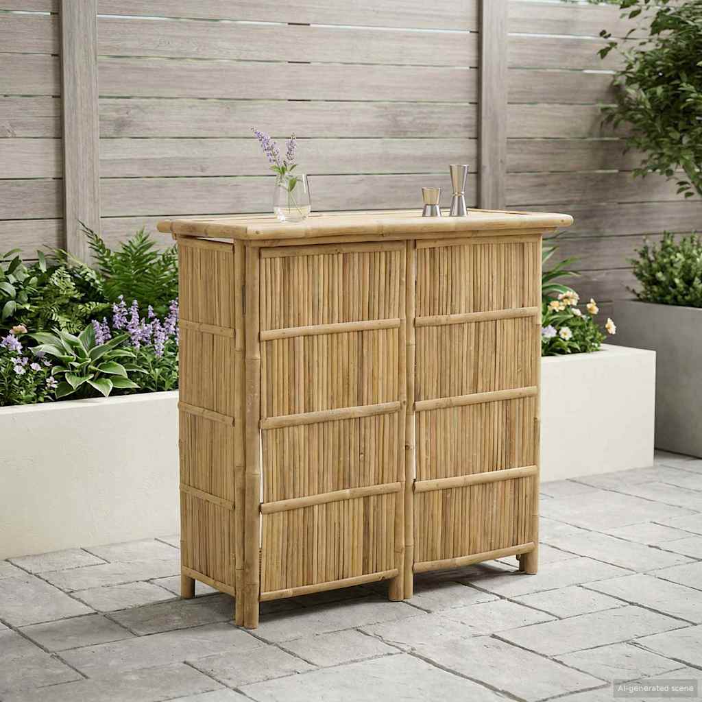 Vidaxl buiten bartafel naturel 115 x 55 x 105 cm bamboe
