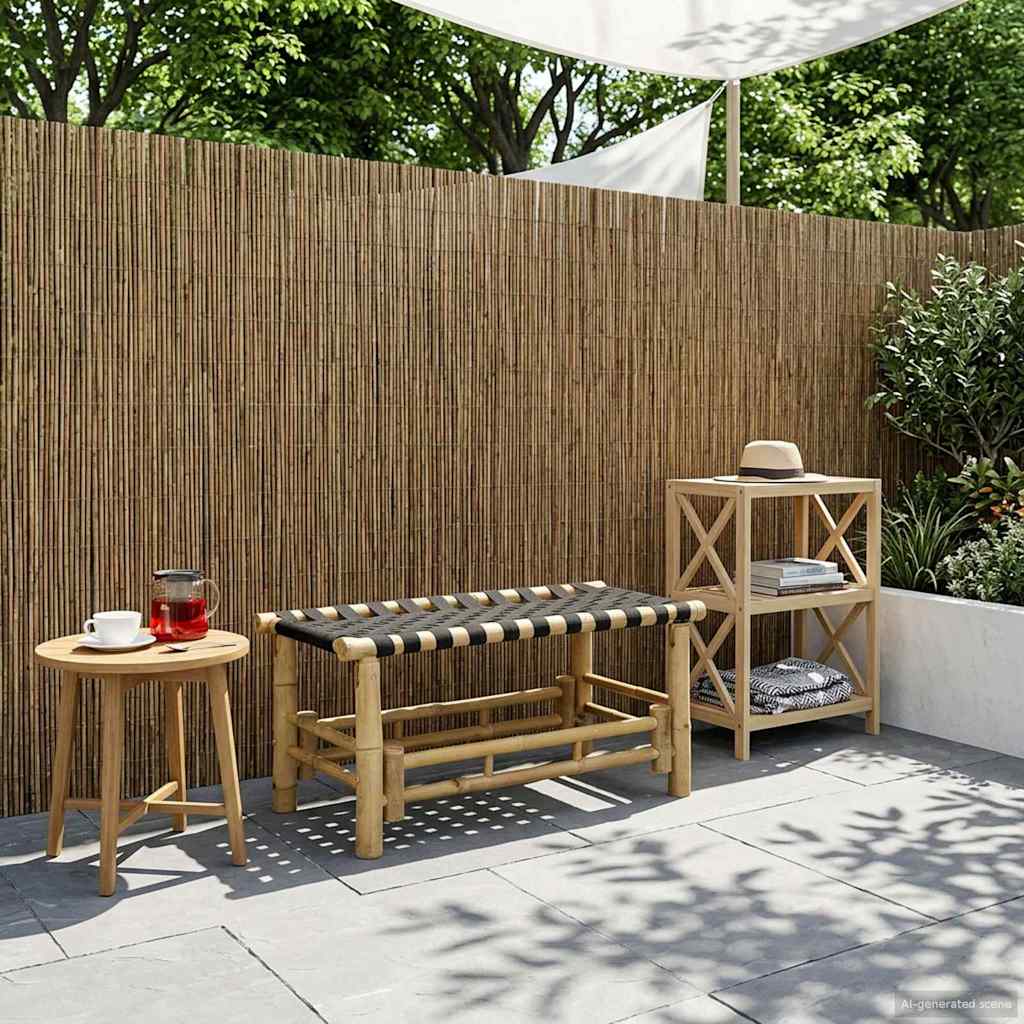 Vidaxl tuinbank 80 x 38 x 40 cm bamboe naturel rechthoekig