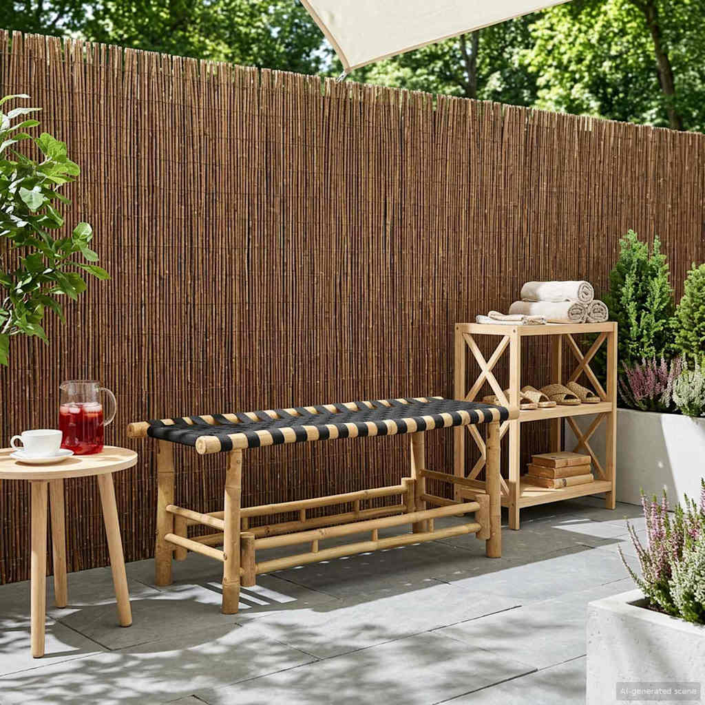 Vidaxl tuinbank 110 x 38 x 40 cm bamboe naturel rechthoekig