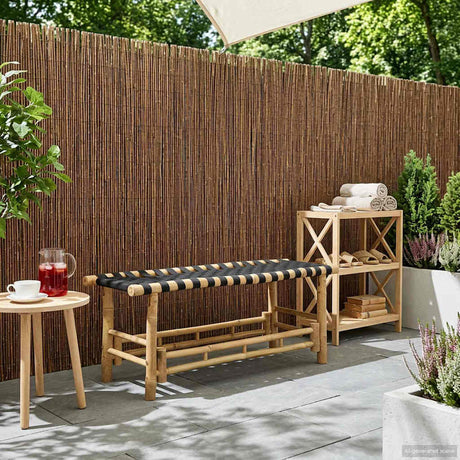 Vidaxl tuinbank 110 x 38 x 40 cm bamboe naturel rechthoekig