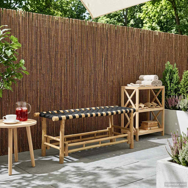 Vidaxl tuinbank 110 x 38 x 40 cm bamboe naturel rechthoekig