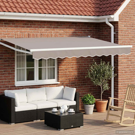 Vidaxl handmatig uitschuifbaar zonnescherm wit 3,5 x 2 m aluminium
