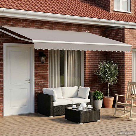 Vidaxl handmatig uitschuifbaar zonnescherm wit 4 x 2 m aluminium