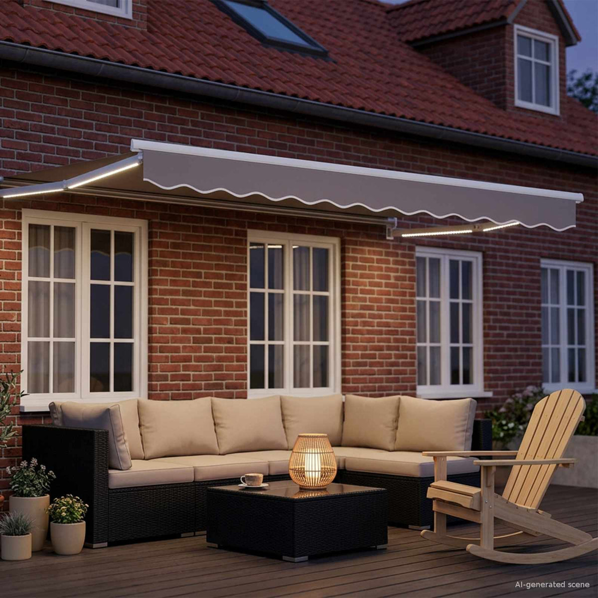 Vidaxl elektrisch uitschuifbaar zonnescherm frame wit 3,5 x 2 m