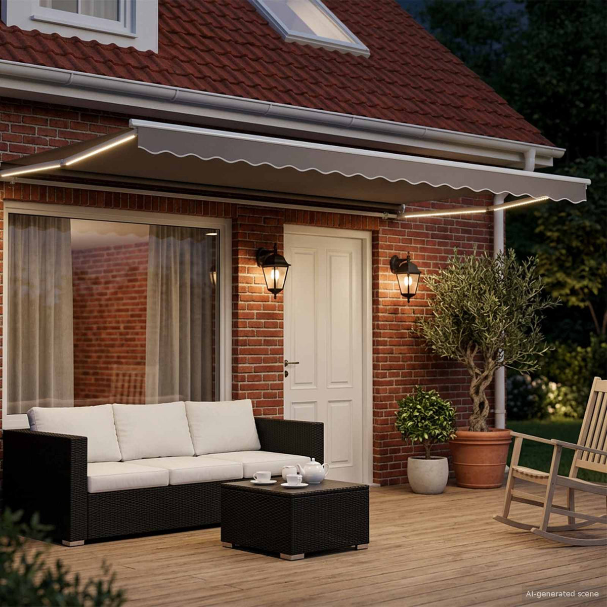 Vidaxl elektrisch uitschuifbaar zonnescherm frame wit 4,5 × 3 m