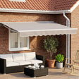 Vidaxl handmatige luifelhouder met led's wit 3,5 x 2 m aluminium