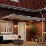 Vidaxl handmatige luifelhouder met led's wit 4 x 2 m aluminium