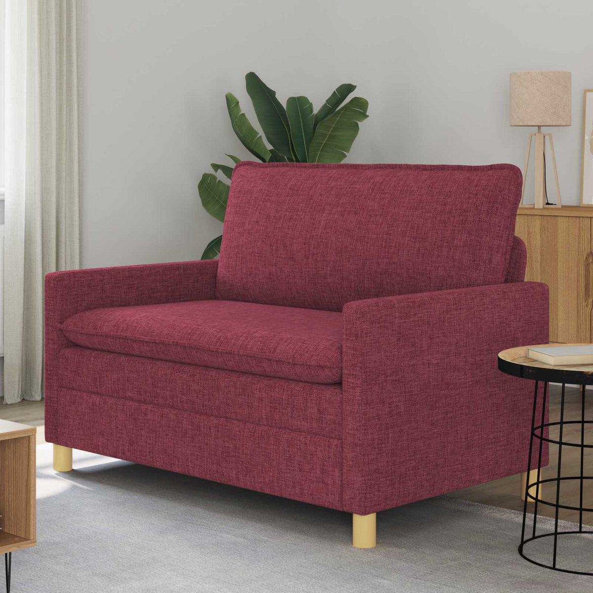 Vidaxl bank 2-zits wijnrood 126 x 81 x 87,5 cm stof